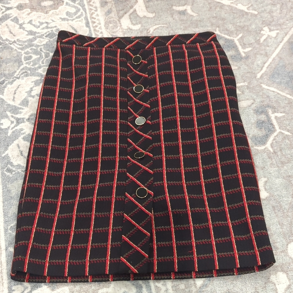 Ann Taylor Black and Red Pencil Skirt Knee-length for Casual Wear